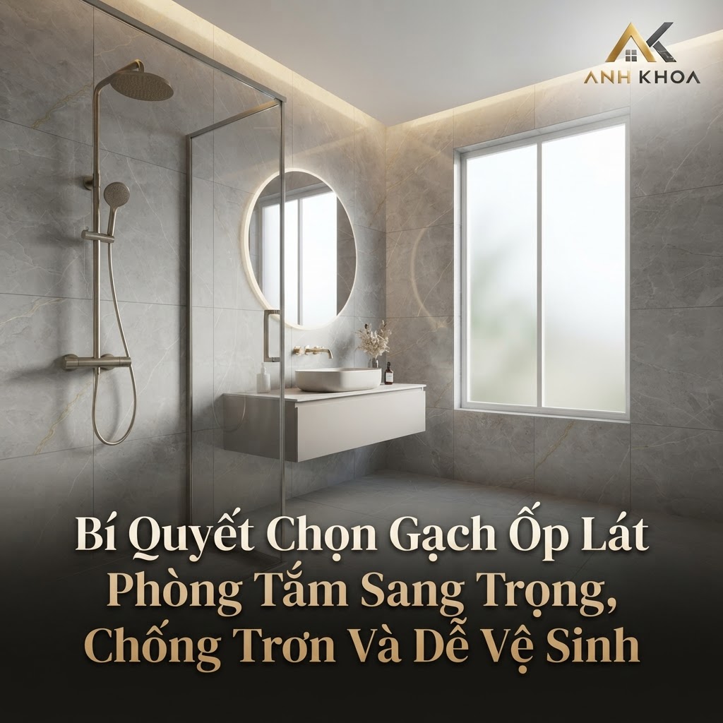 Bí Quyết Chọn Gạch Ốp Lát Phòng Tắm Sang Trọng, Chống Trơn Và Dễ Vệ Sinh