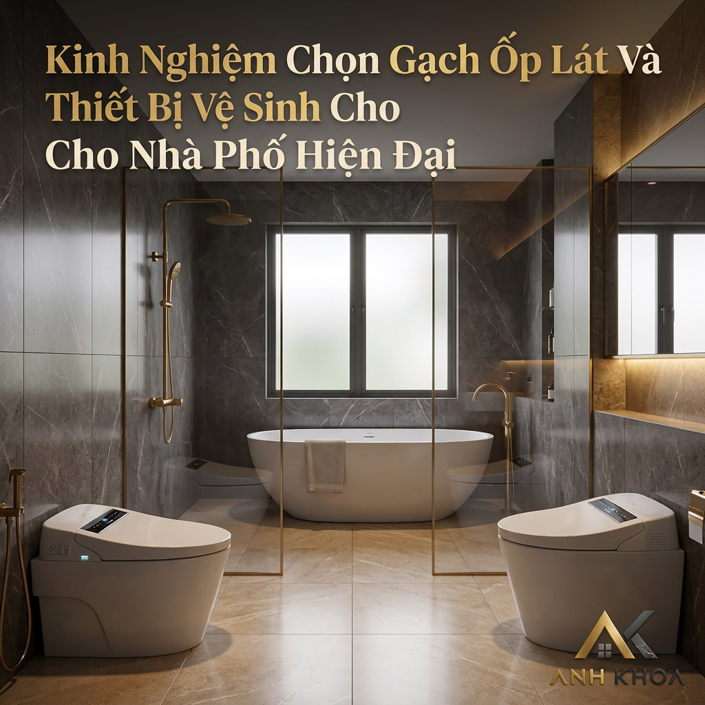 Kinh Nghiệm Chọn Gạch Ốp Lát Và Thiết Bị Vệ Sinh Cho Nhà Phố Hiện Đại