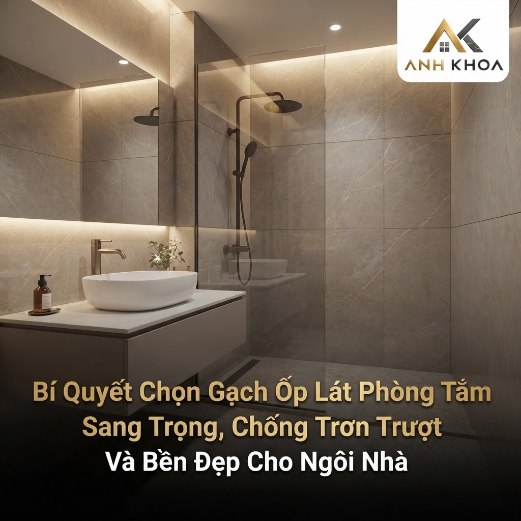 Bí Quyết Chọn Gạch Ốp Lát Phòng Tắm Sang Trọng, Chống Trơn Trượt Và Bền Đẹp Cho Ngôi Nhà