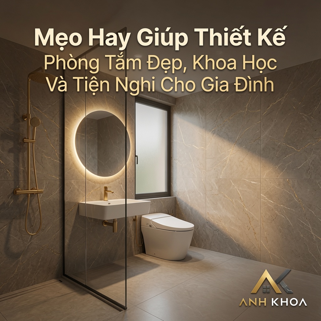 Mẹo Hay Giúp Thiết Kế Phòng Tắm Đẹp, Khoa Học Và Tiện Nghi Cho Gia Đình