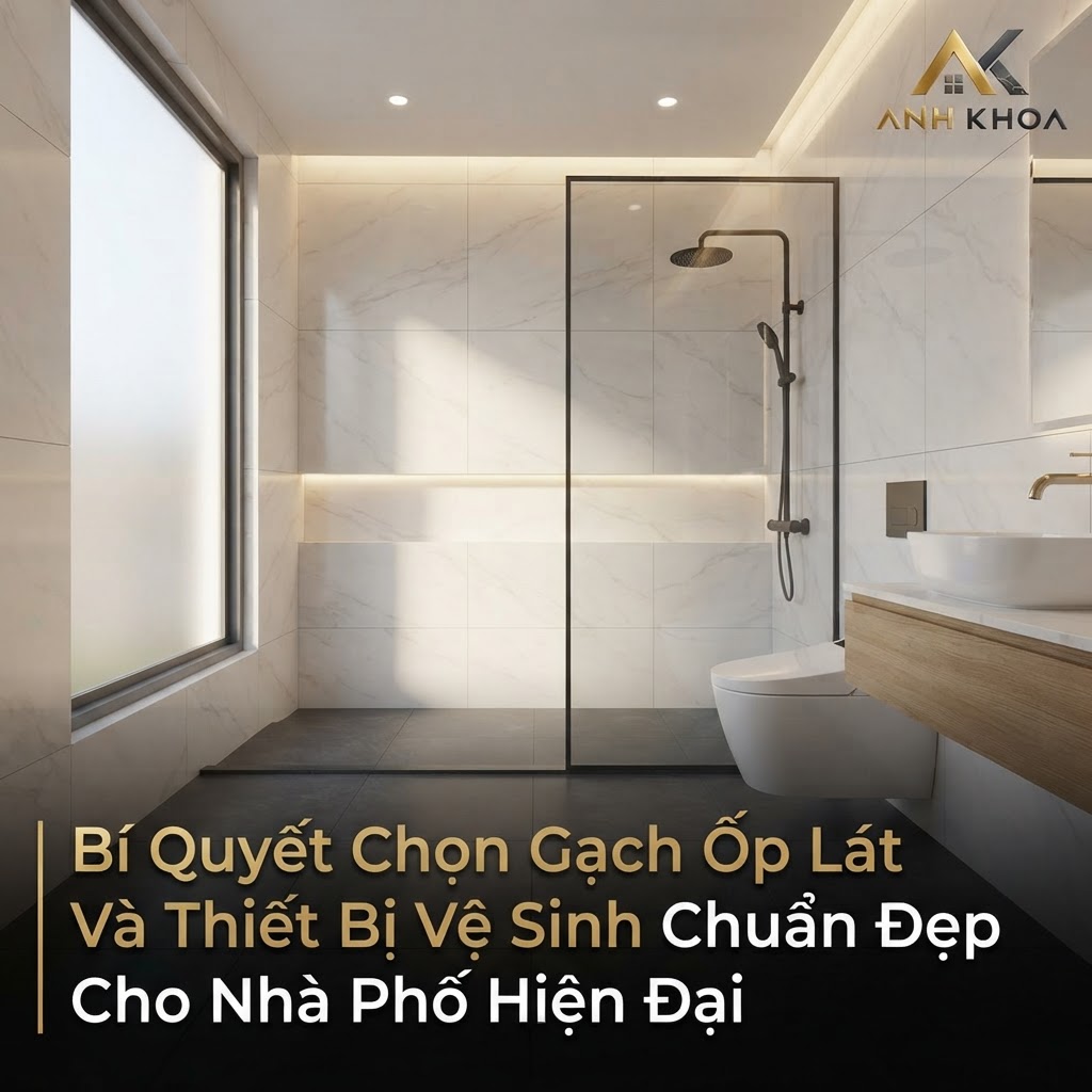 Bí Quyết Chọn Gạch Ốp Lát Và Thiết Bị Vệ Sinh Chuẩn Đẹp Cho Nhà Phố Hiện Đại