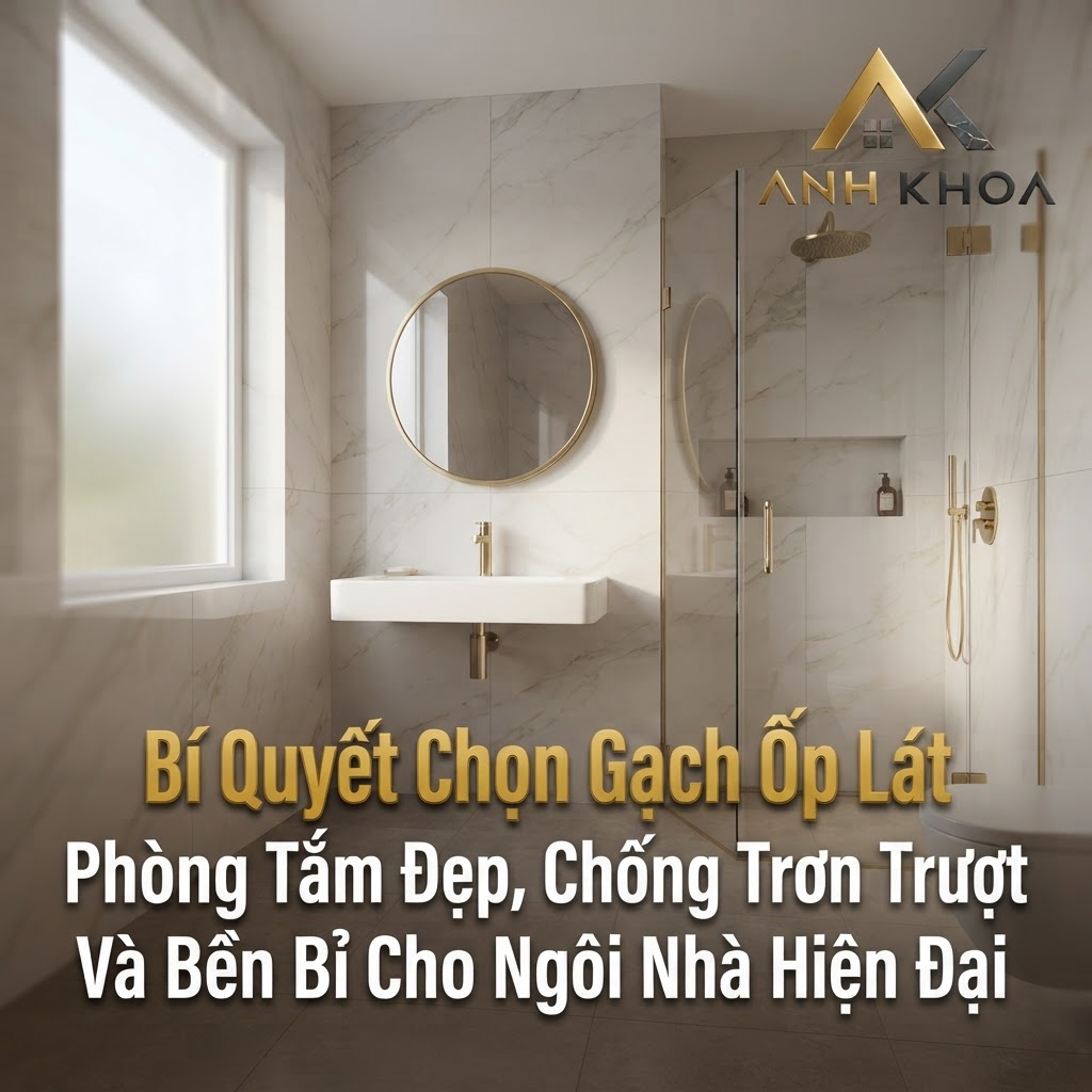 Bí Quyết Chọn Gạch Ốp Lát Phòng Tắm Đẹp, Chống Trơn Trượt Và Bền Bỉ Cho Ngôi Nhà Hiện Đại