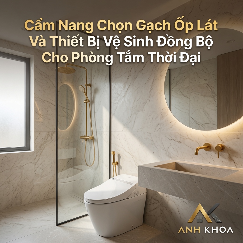 Cẩm Nang Chọn Gạch Ốp Lát Và Thiết Bị Vệ Sinh Đồng Bộ Cho Phòng Tắm Hiện Đại
