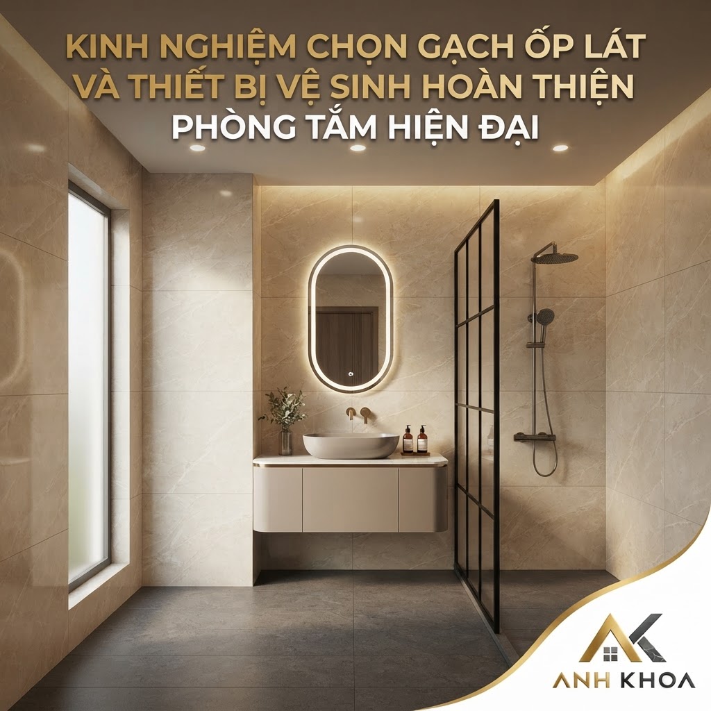 Kinh Nghiệm Chọn Gạch Ốp Lát Và Thiết Bị Vệ Sinh Hoàn Thiện Phòng Tắm Hiện Đại