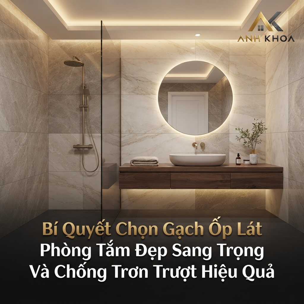 Bí Quyết Chọn Gạch Ốp Lát Phòng Tắm Đẹp Sang Trọng Và Chống Trơn Trượt Hiệu Quả
