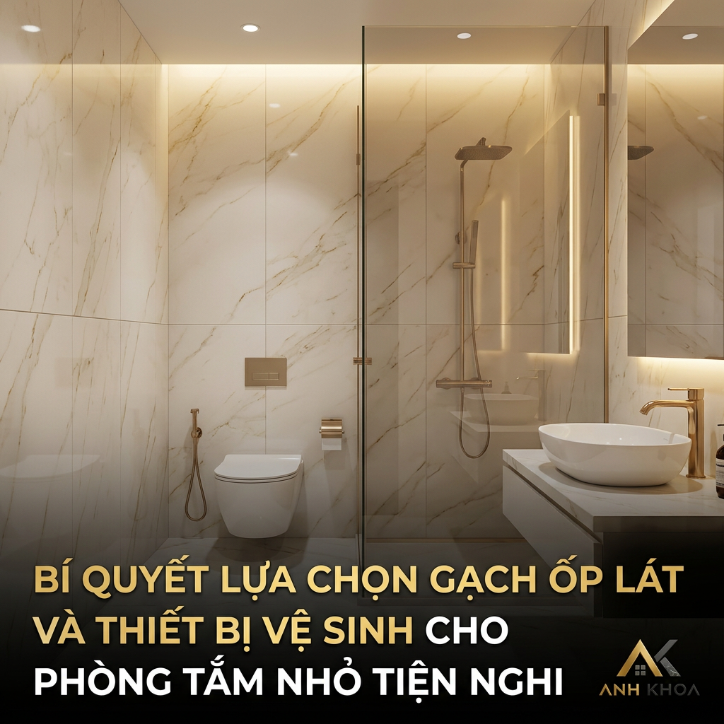 Bí Quyết Lựa Chọn Gạch Ốp Lát Và Thiết Bị Vệ Sinh Cho Phòng Tắm Nhỏ Tiện Nghi