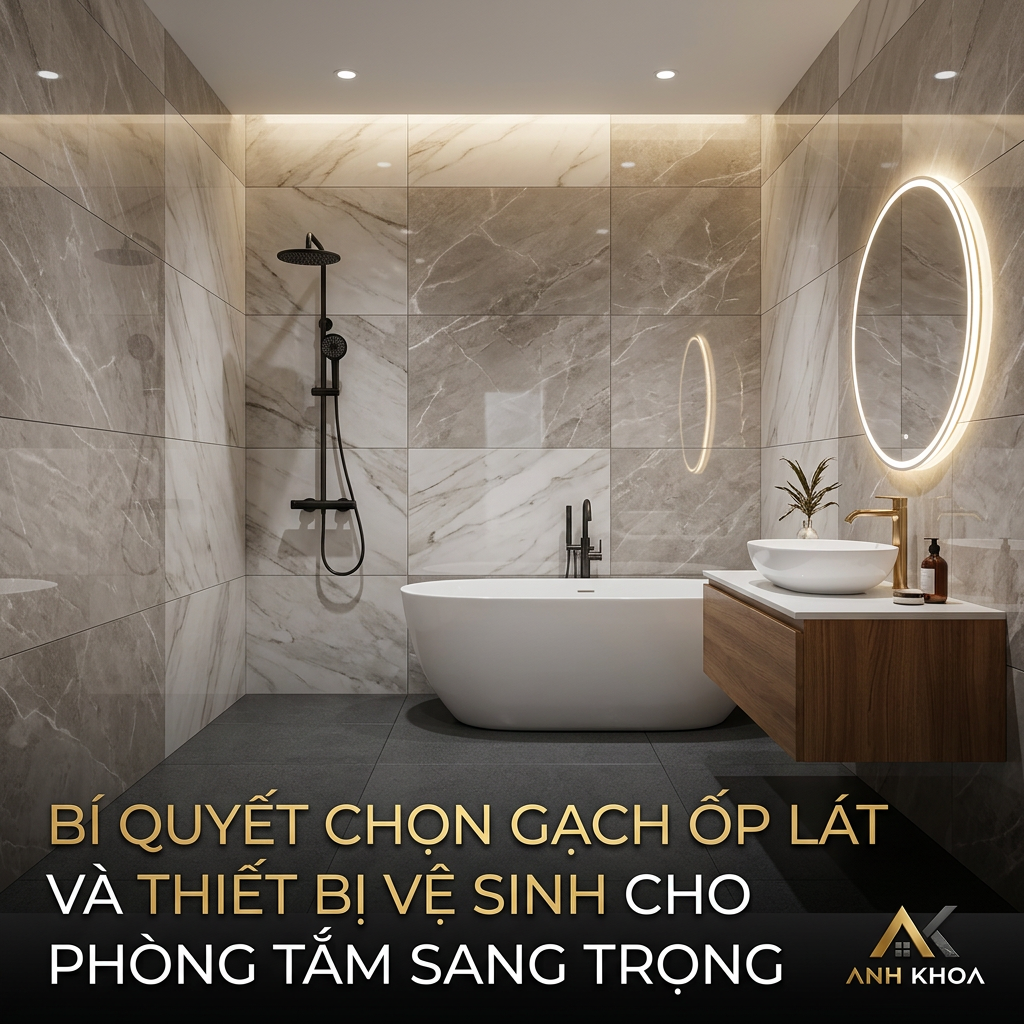 Bí Quyết Chọn Gạch Ốp Lát Và Thiết Bị Vệ Sinh Cho Phòng Tắm Sang Trọng