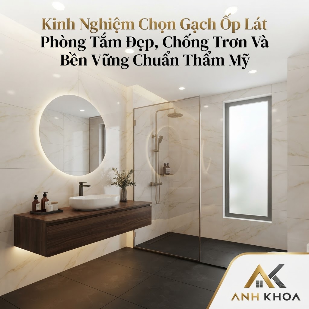 Kinh Nghiệm Chọn Gạch Ốp Lát Phòng Tắm Đẹp, Chống Trơn Và Bền Vững Chuẩn Thẩm Mỹ