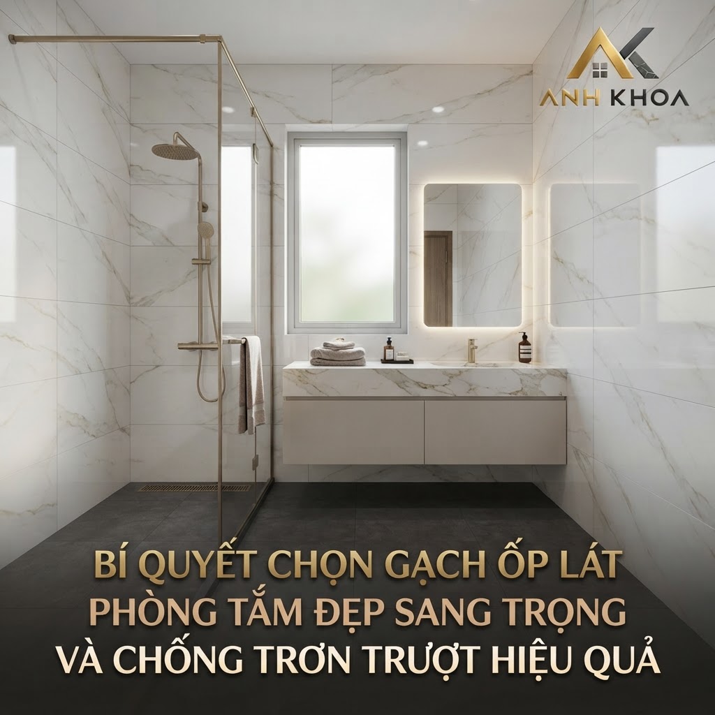 Bí Quyết Chọn Gạch Ốp Lát Phòng Tắm Đẹp Sang Trọng Và Chống Trơn Trượt Hiệu Quả