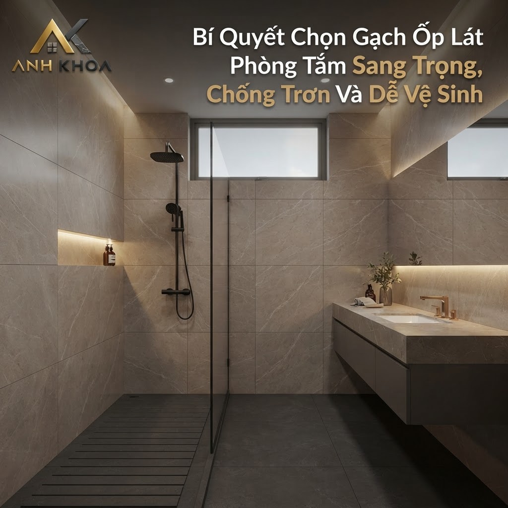 Bí Quyết Chọn Gạch Ốp Lát Phòng Tắm Sang Trọng, Chống Trơn Và Dễ Vệ Sinh