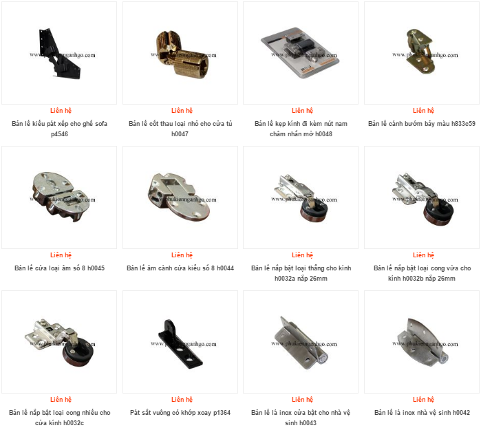 Các loại bản lề cửa đi - bản lề cửa tủ