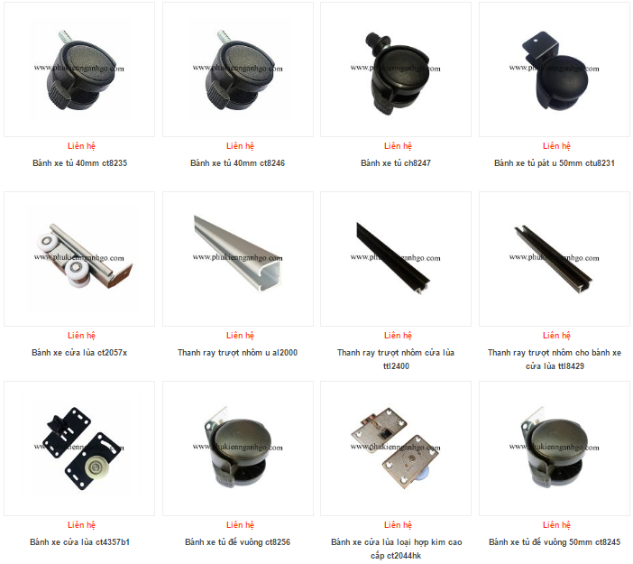 Các loại bánh xe tủ - bánh xe đẩy công nghiệp