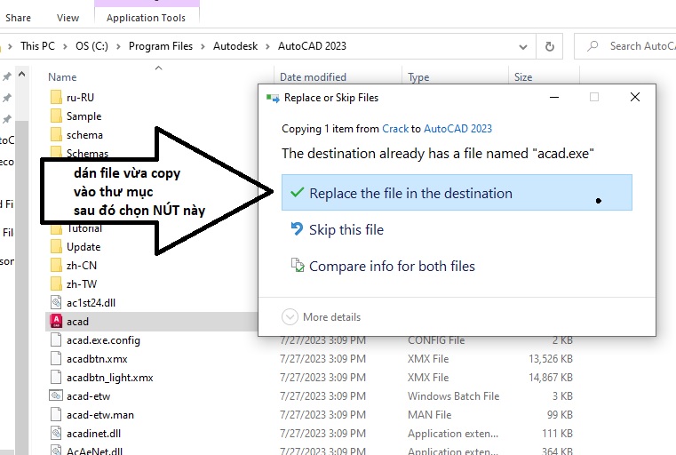 Crack AutoCAD 2023 Bước 4