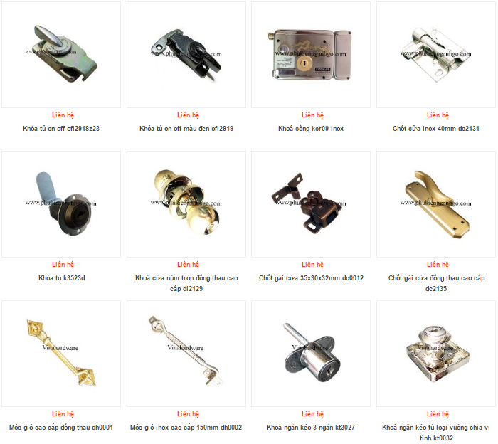 Các loại khóa tủ - khóa cửa