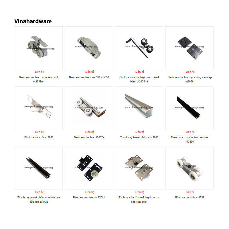 Phụ kiện dành cho thiết kế cánh cửa lùa