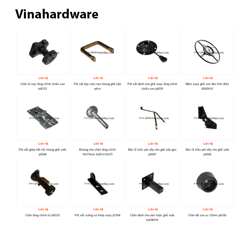 Phụ kiện gia công ghế