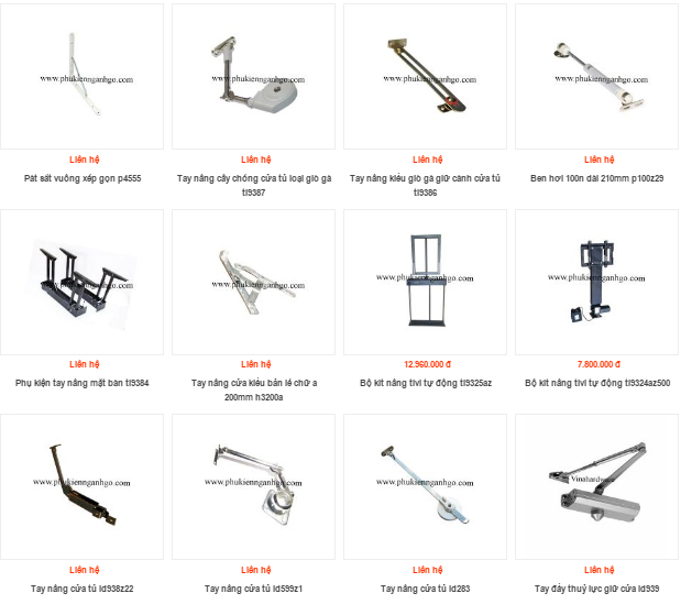 Các loại tay nâng cây chống cánh cửa tủ