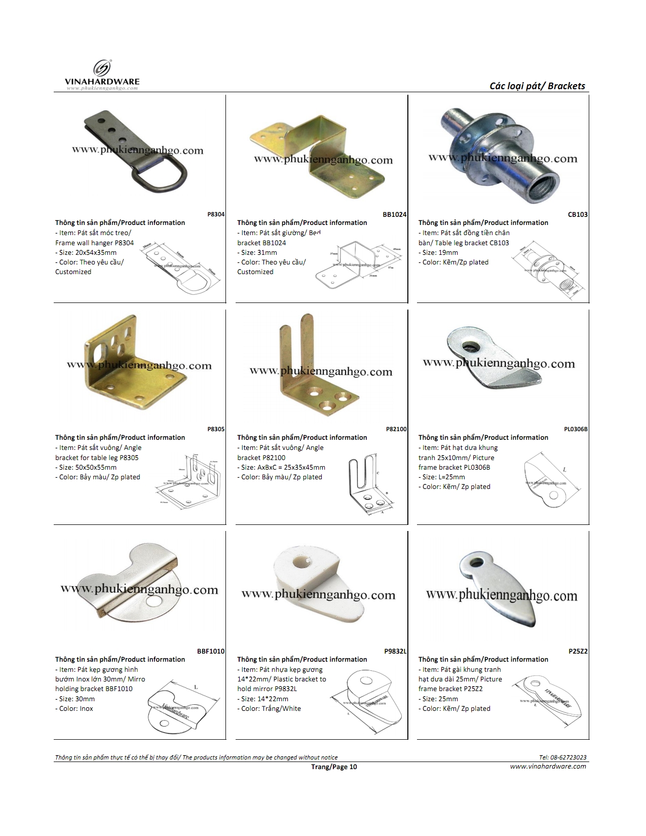 Catalogue các loại pát sắt - Phần 2