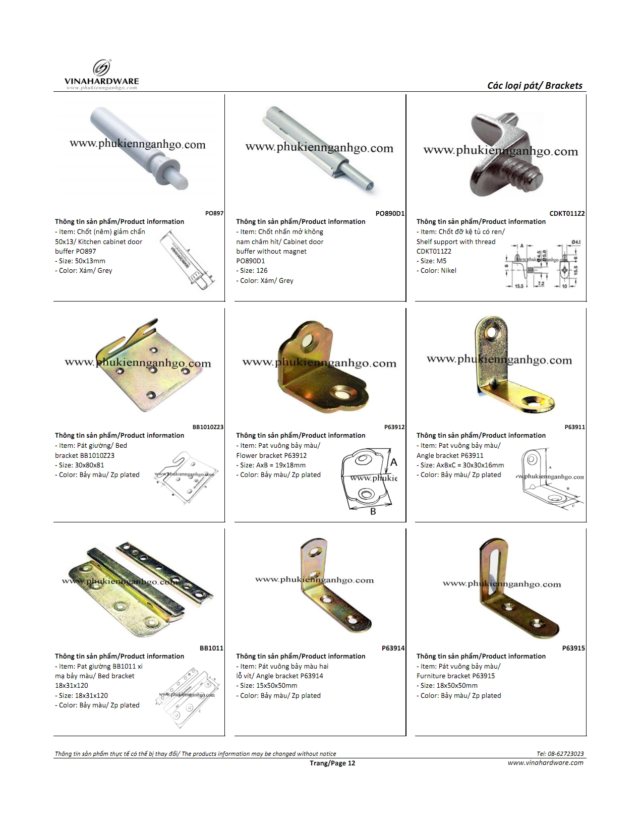 Catalogue các loại pát sắt - Phần 2