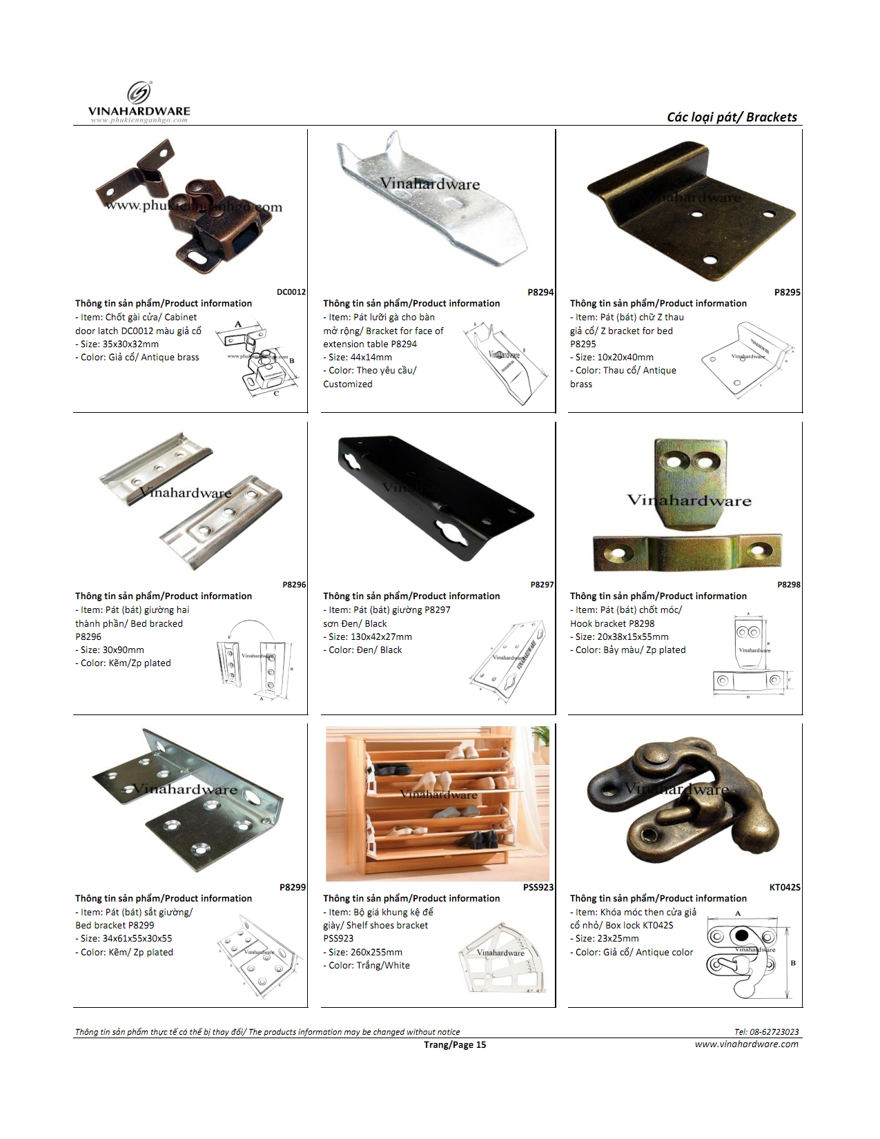 Catalogue các loại pát sắt - Phần 2