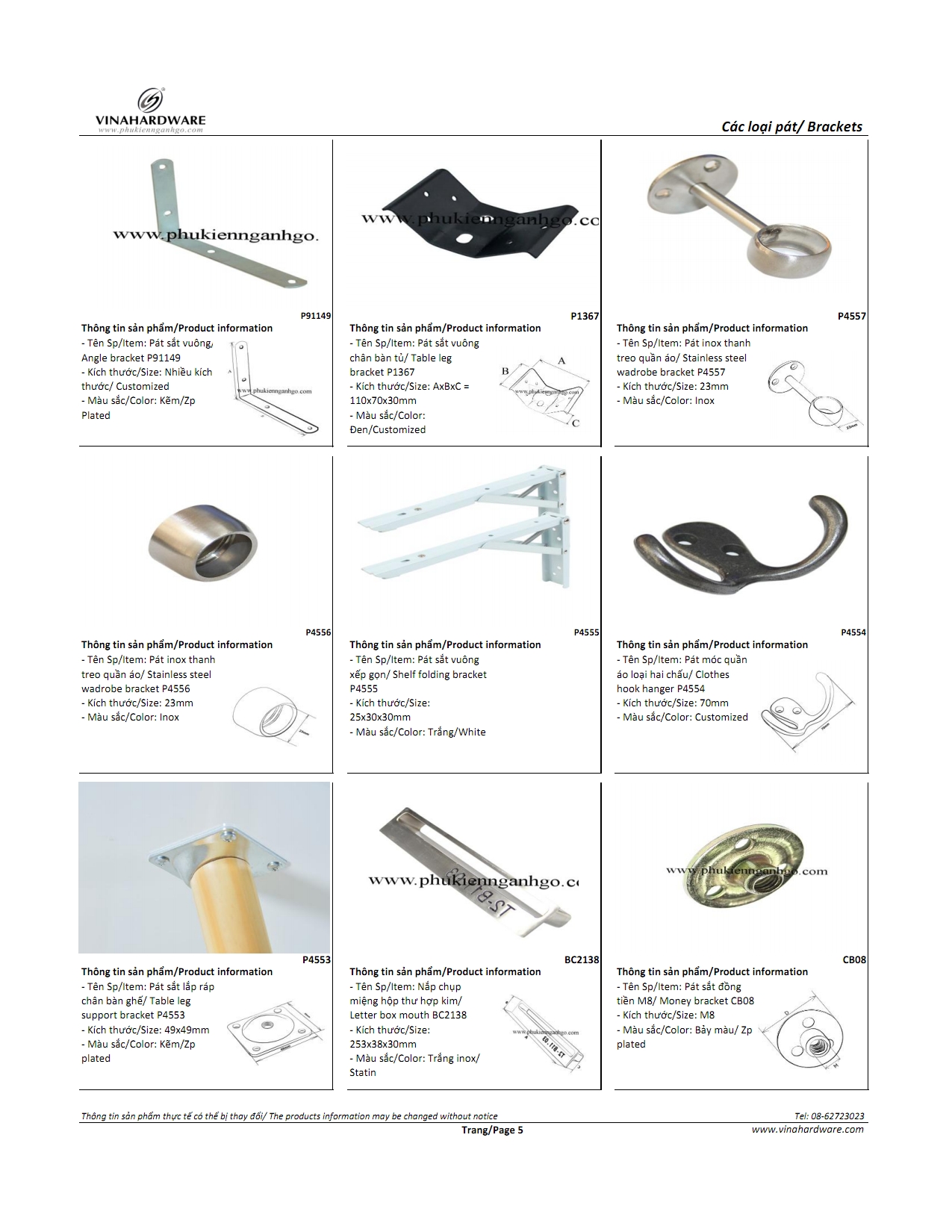 Catalogue các loại pát sắt - Phần 1