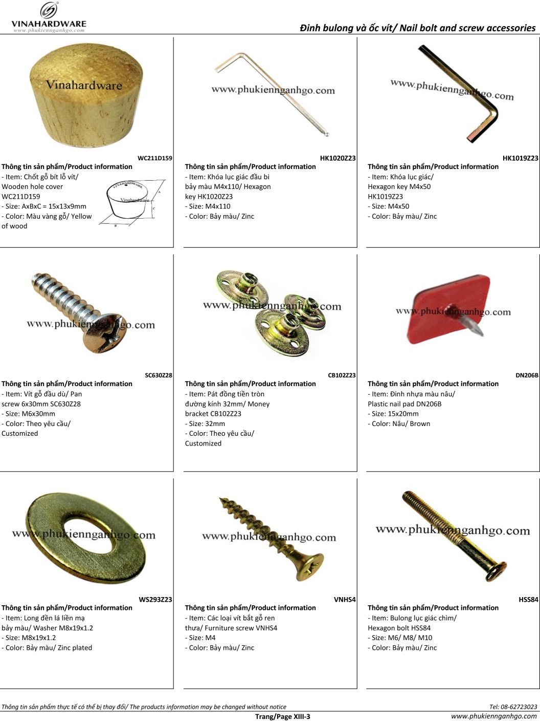 Catalogue Bulong Ốc vít