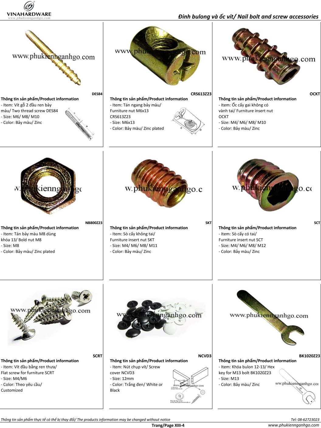 Catalogue Bulong Ốc vít