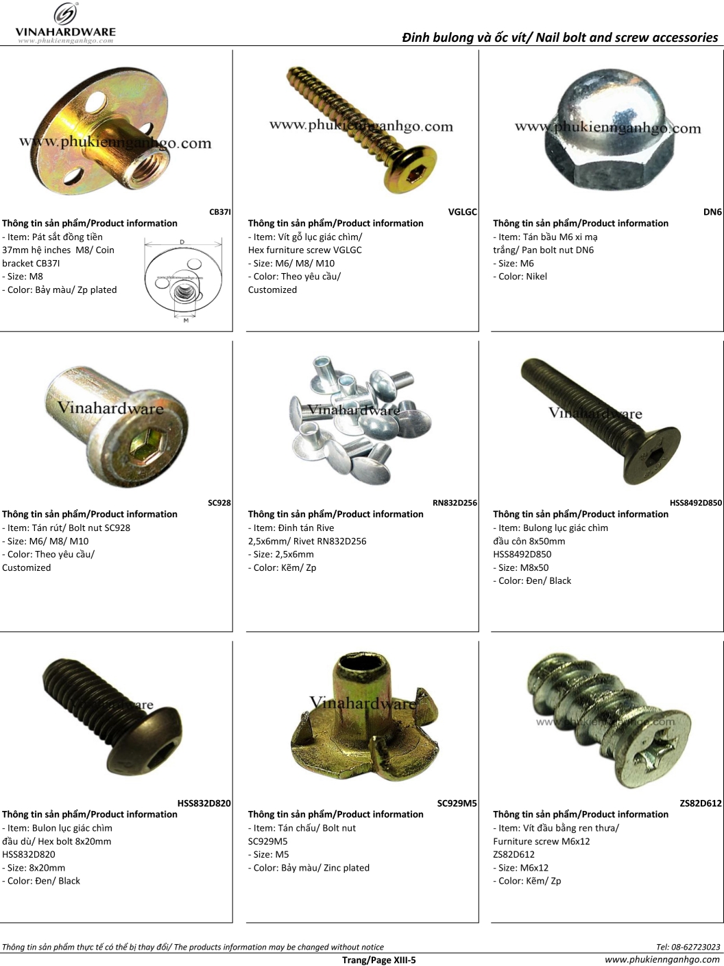 Catalogue Bulong Ốc vít