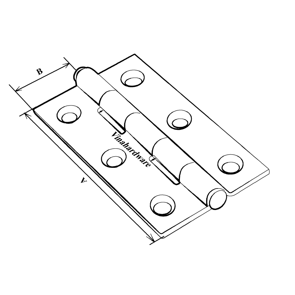 Stainless steel hinge 70mm thick 1mm HHL80
