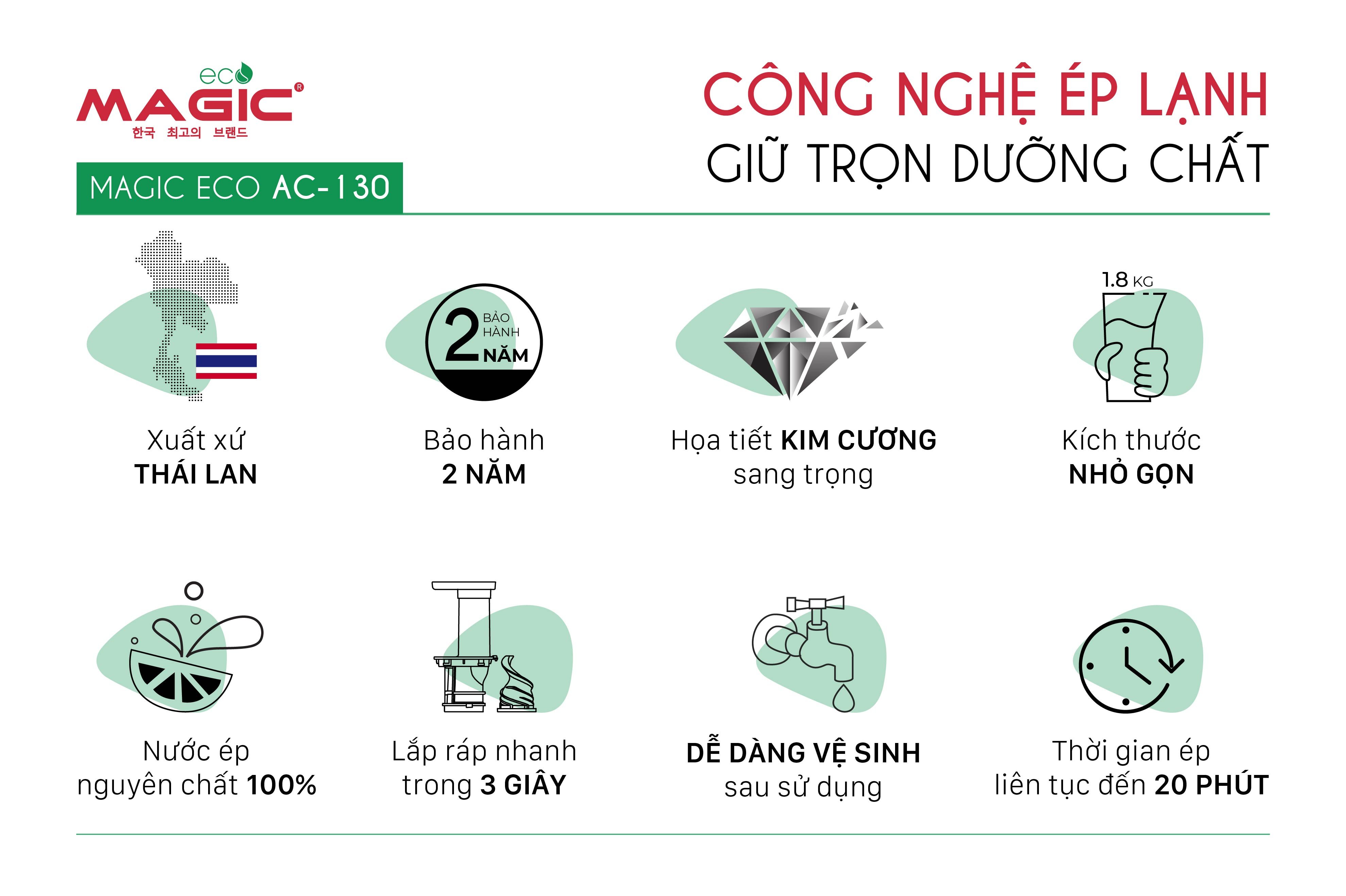 Máy ép tốc độ chậm thế hệ mới Magic Eco AC-130 11 1 ac130 01 65fbc9af 39e4 4825 a0a2 6d8b6d0f803a