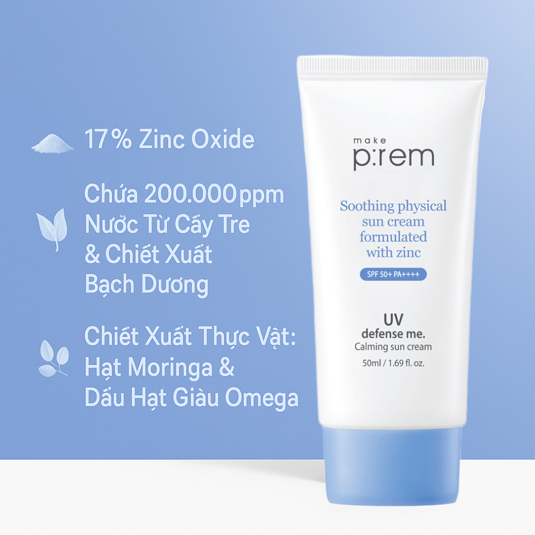 Kem chống nắng vật lý thuần chay Make P:rem SPF50+ PA++++