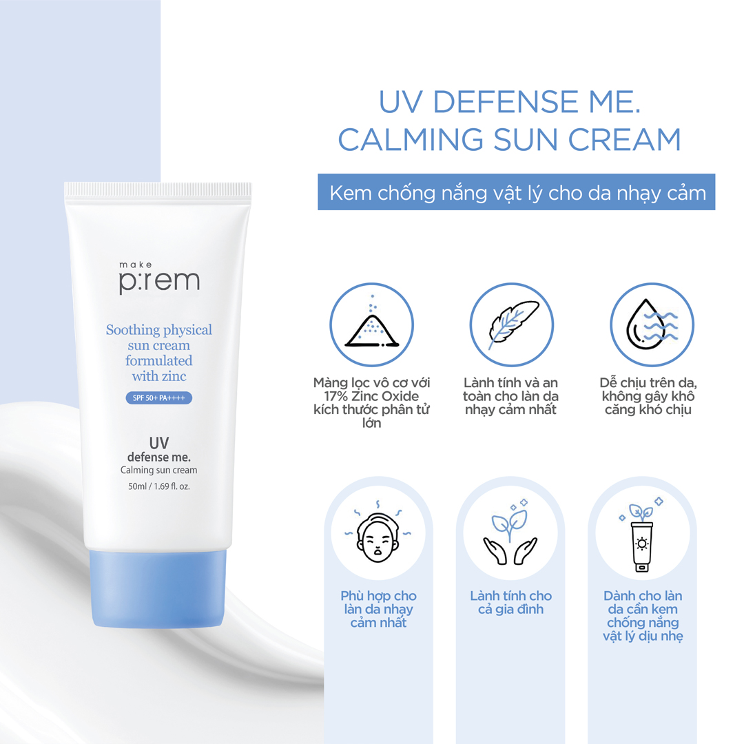 Sản phẩm Make P:rem UV Defense Me. Calming Sun Cream 50ml