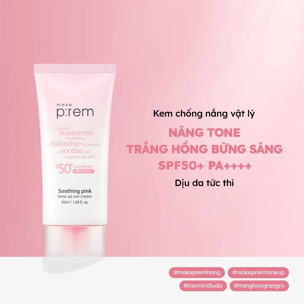 Kem chống nắng nâng tông vật lý dịu nhẹ cho da nhạy cảm