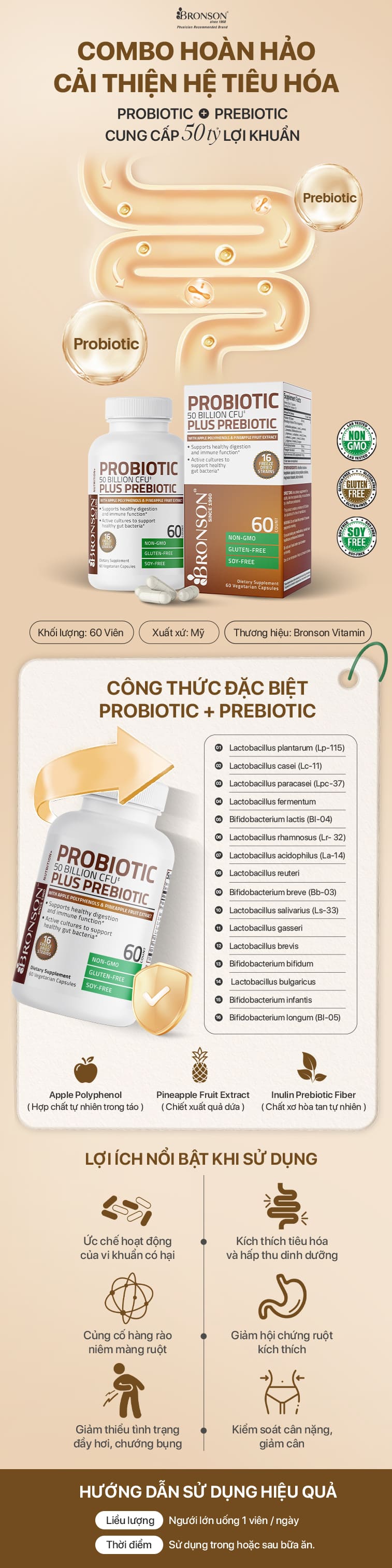 Bronson Probiotic Plus Prebiotic