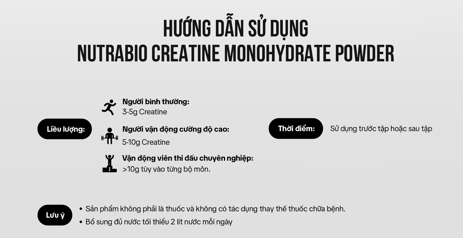 Nutrabio Creatine Monohydrate Powder Hướng Dẫn Sử Dụng