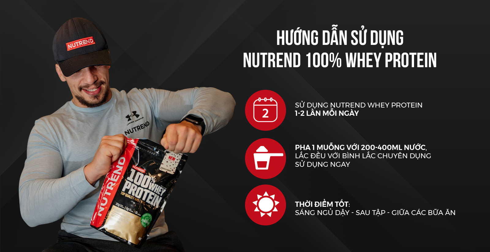 Hướng dẫn sử dụng Nutrend Whey Protein