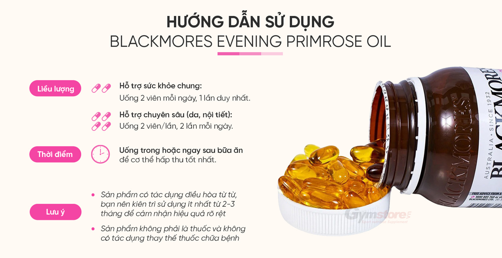 Blackmores Evening Primrose Oil Cách Dùng