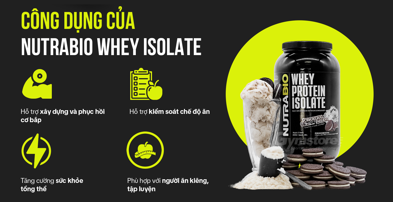 Nutrabio Whey Isolate Công Dụng