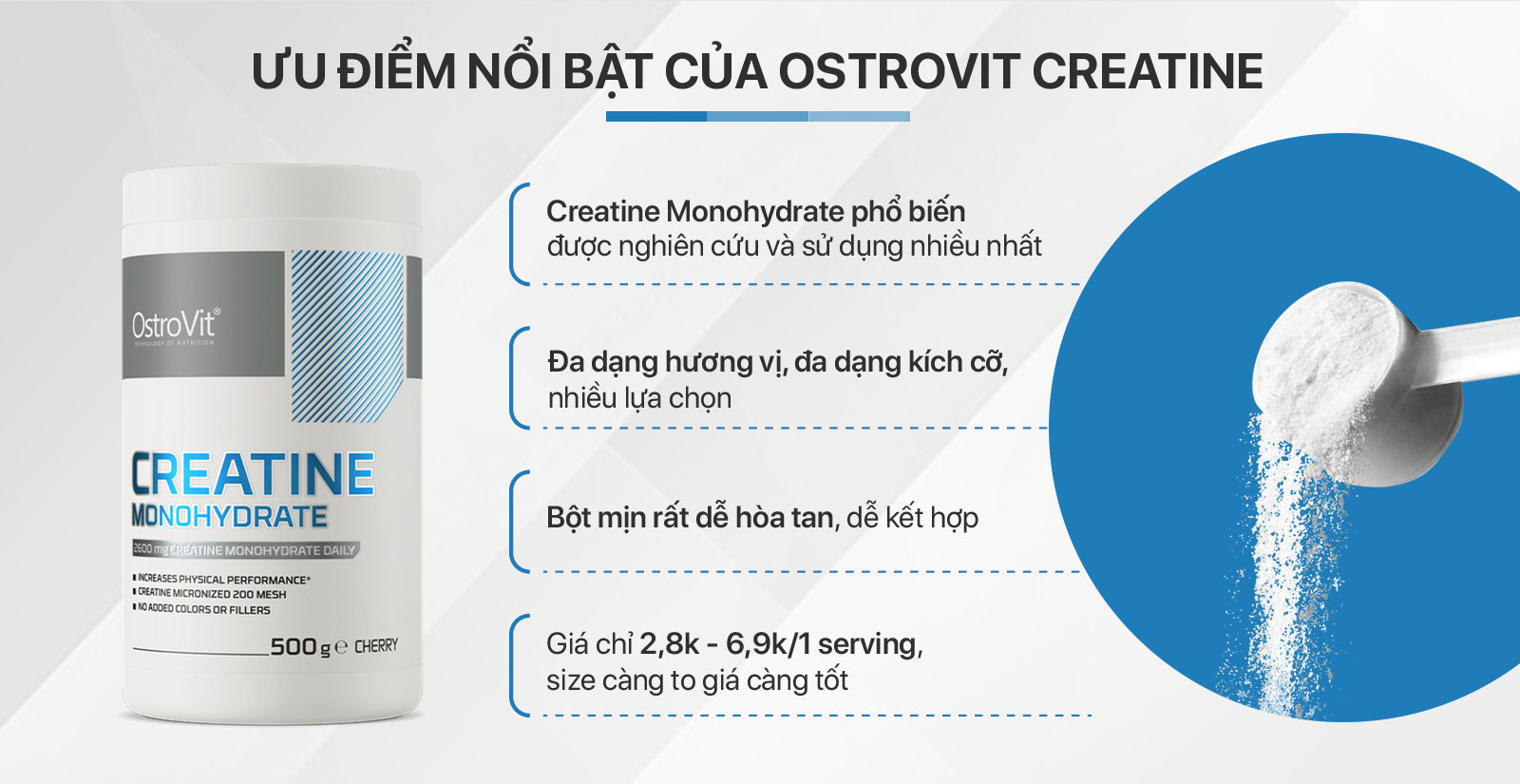 Ostrovit Creatine 300g Ưu Điểm