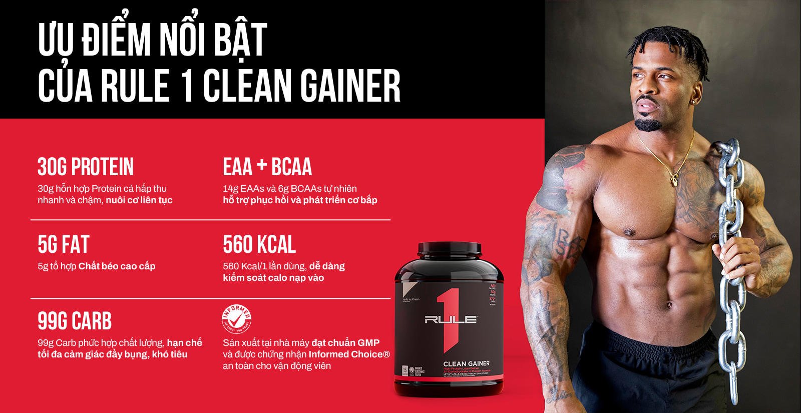 Rule 1 Clean Gainer Ưu Điểm