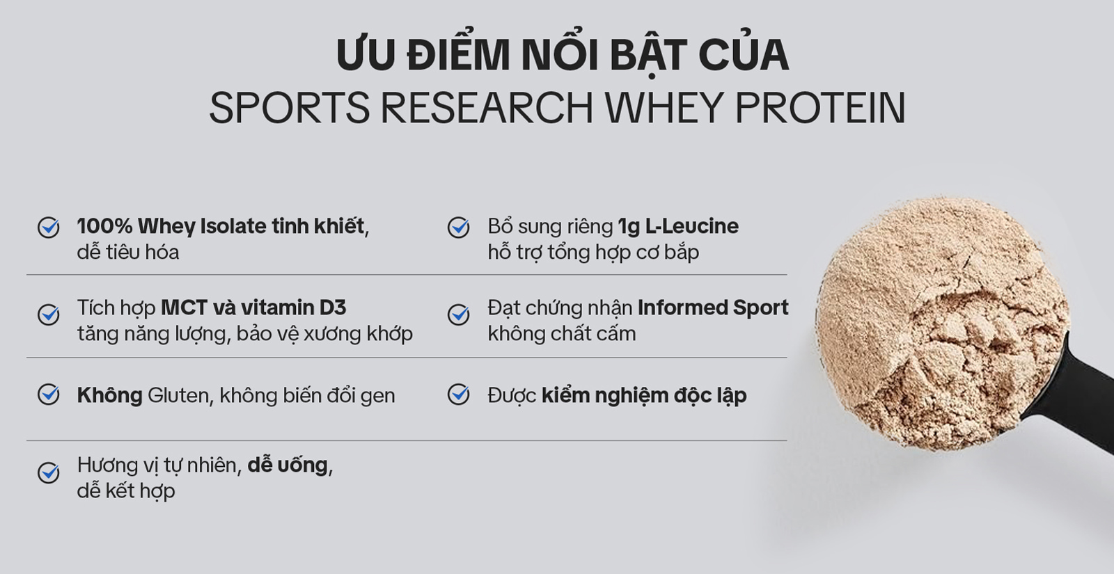 Sports Research Whey Protein Ưu Điểm