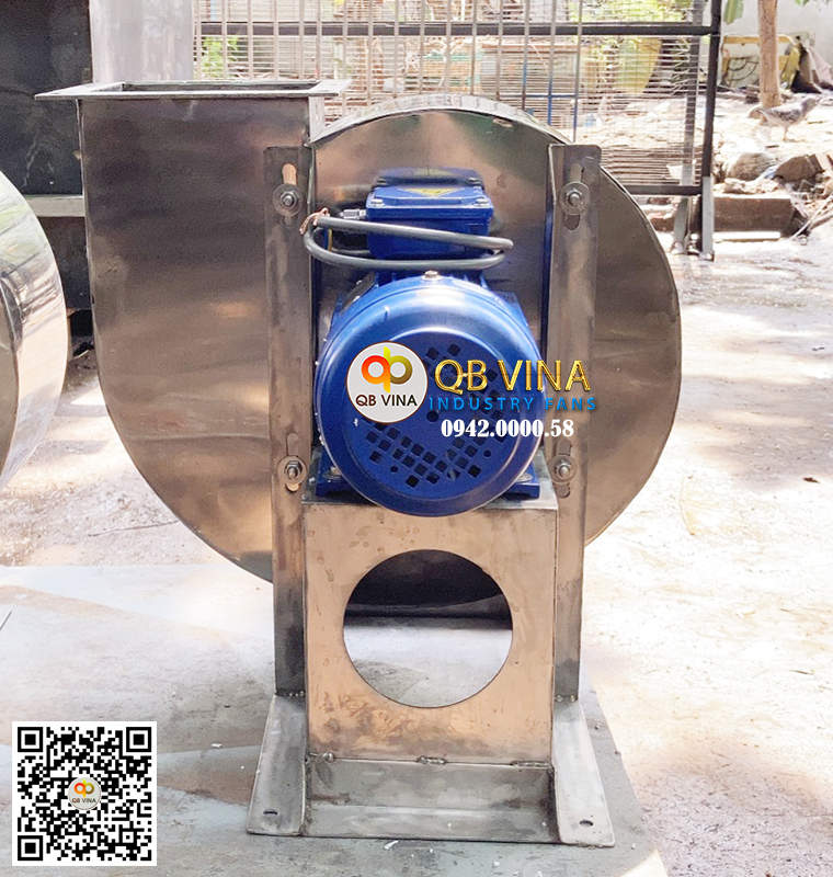 Sản xuất quạt hút ly tâm con sò bằng inox 304 loại chuyên dụng cho hút hơi axit, hút hơi nước thải có tính ăn mòn cao cho nhà máy.
