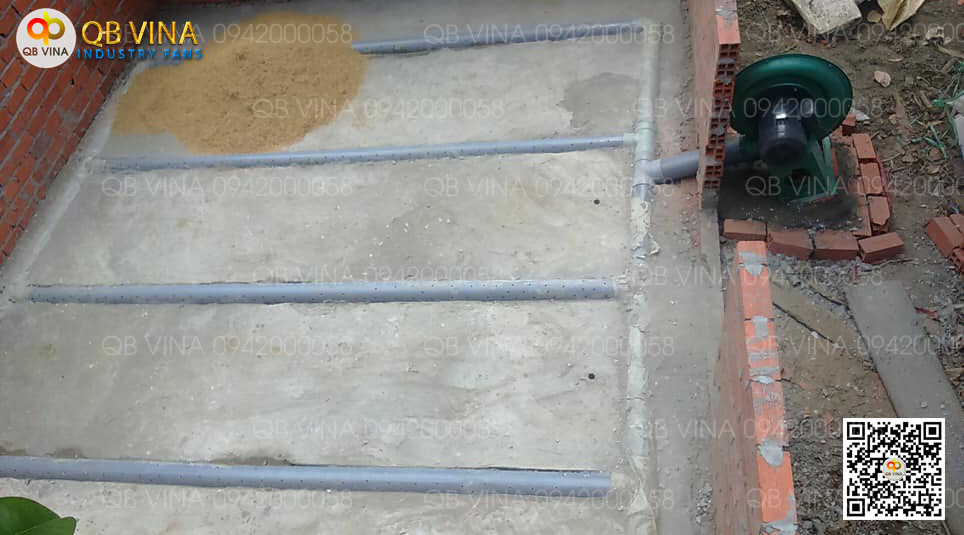 quạt thổi khí con sò cho hầm phân Biogas
