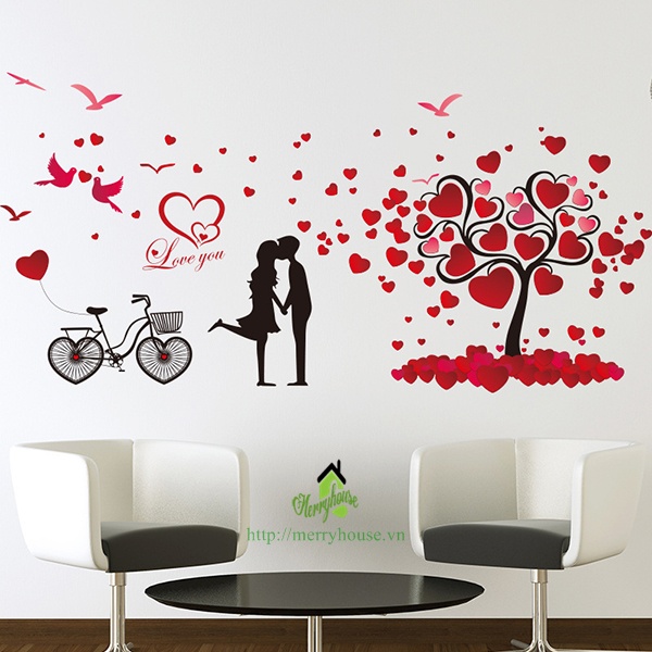 Decal dán tường cây tình yêu - DC406