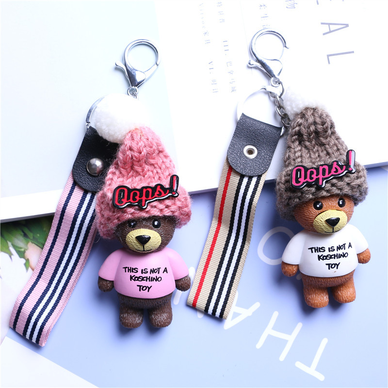 Móc khóa gấu nón len - PK48