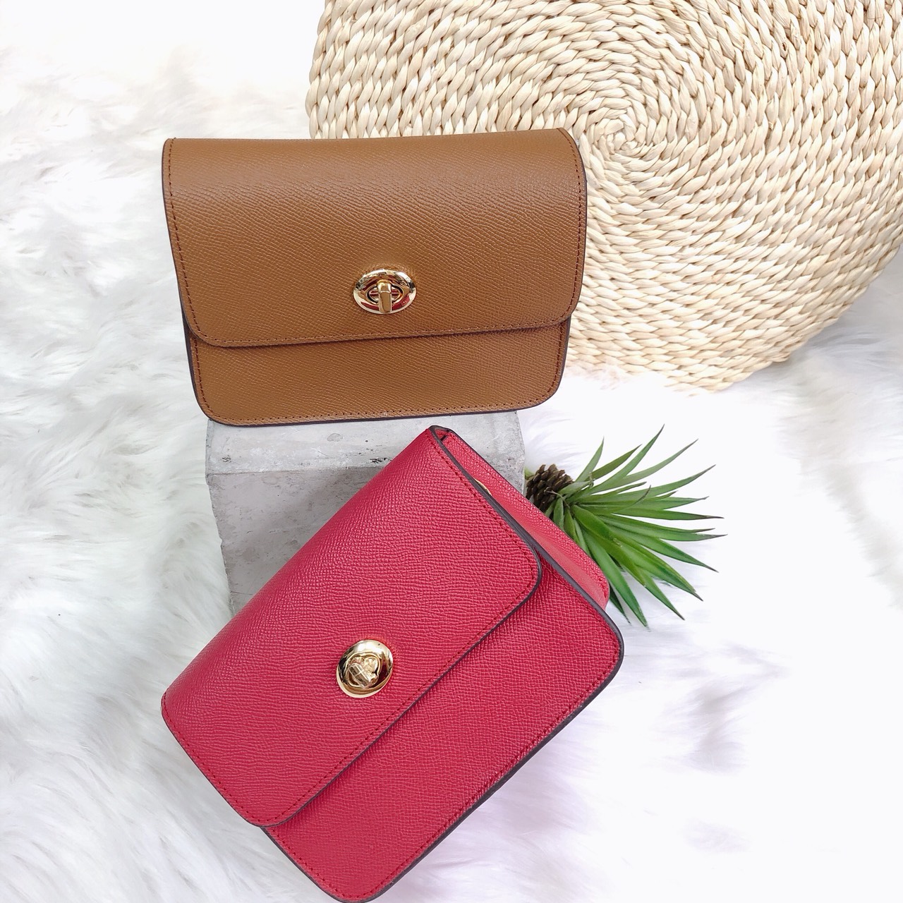 Túi Coach hộp mini sọc gân - C052