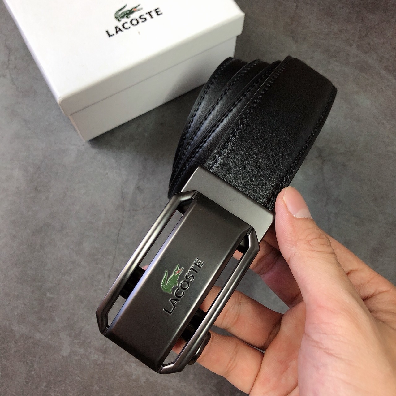 Nịt Lacoste rãnh 2 cạnh - NN124