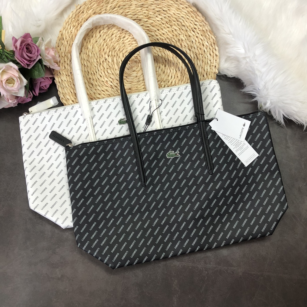 Túi lacoste tote logo chéo - XK812