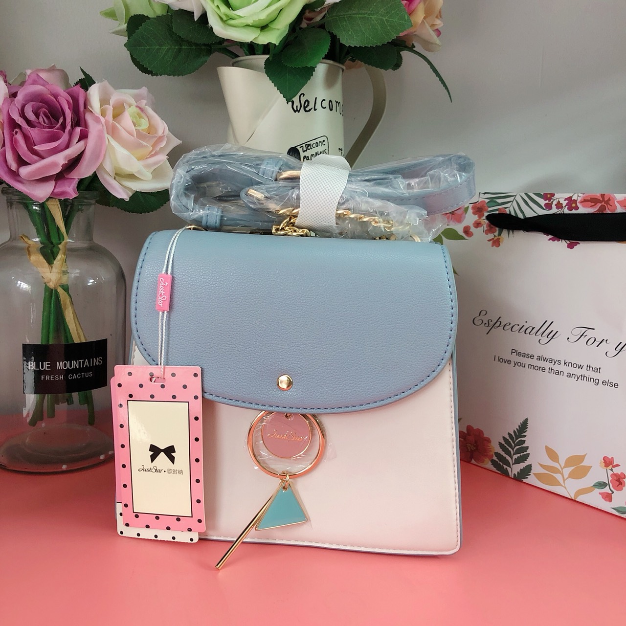 Túi hộp Just Star khóa tròn tam giác - JS66