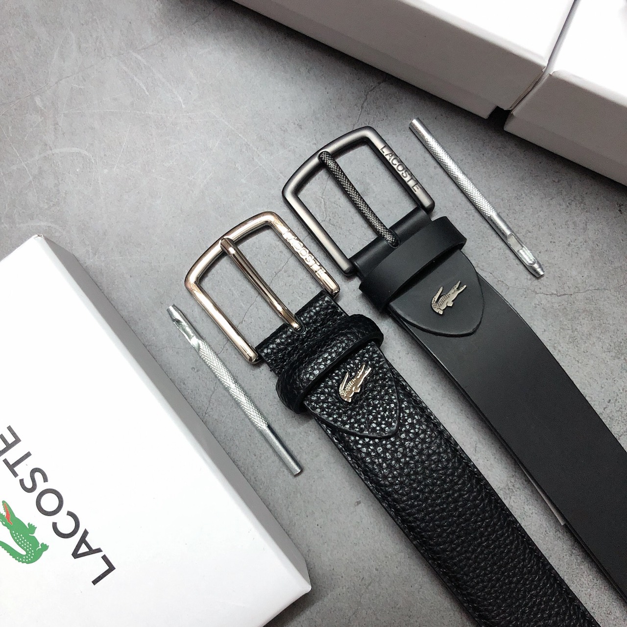 Nịt Lacoste khóa gài vuông dây trơn - NN158